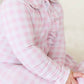 Peter Pan Collar Ruffle Zipper Footie | Rosy Gingham