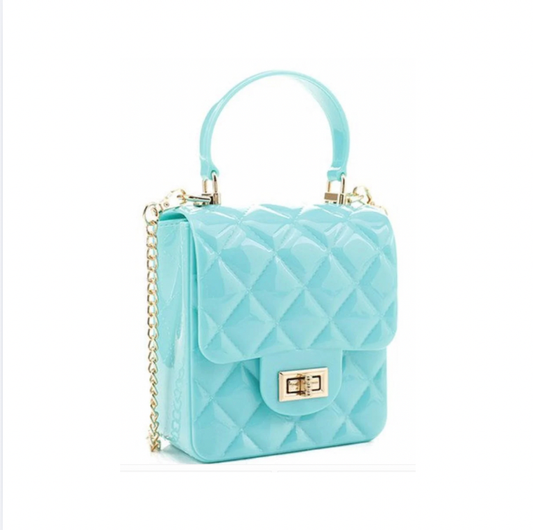 Mini Quilted Jelly Purse Crossbody Gold Chain Bag Handbag