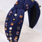 Football Embellished Headband NAVY ORANGE