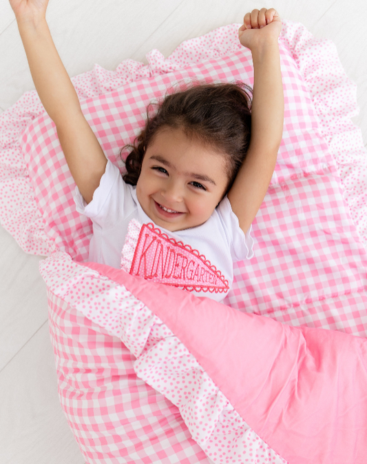 Girls Nap Mat - Ruffle Pink Gingham