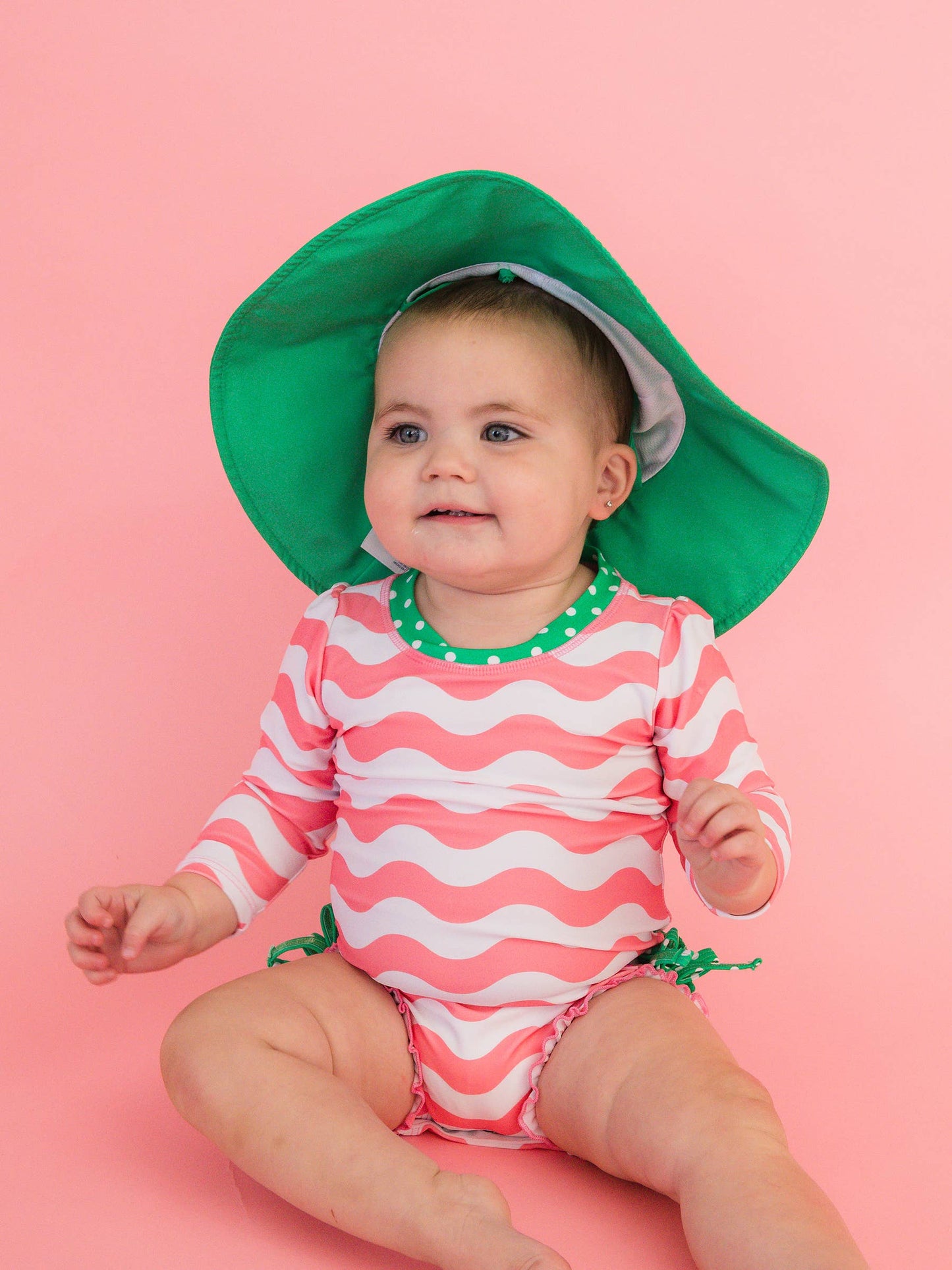 Kids Bright Green Sun Protective Hat
