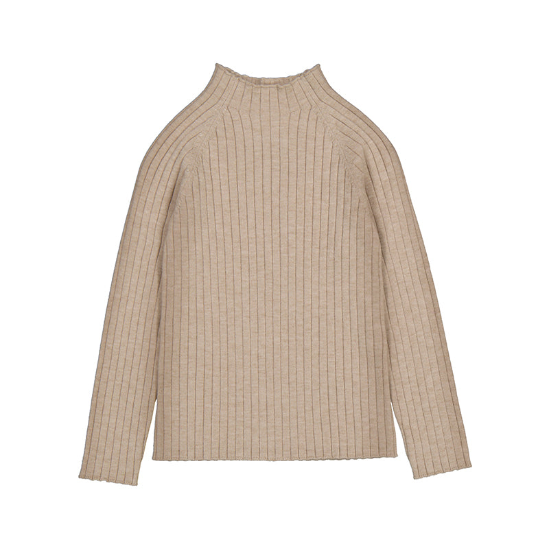 Ribbed Mock Kneck Sweater // Toffee // 4001-42