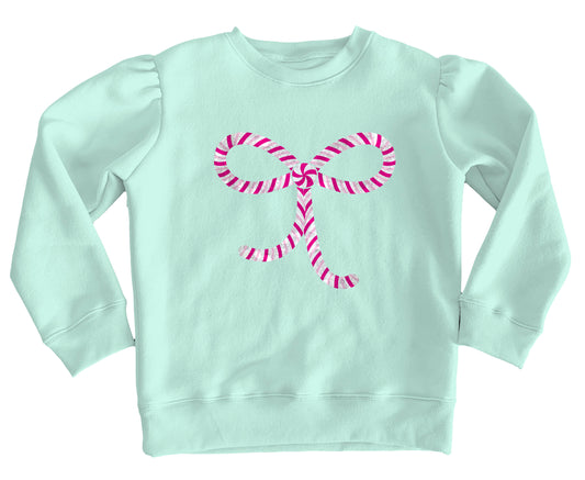 Candy Cane Bow Sweatshirt