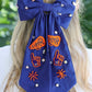 Cheer Them On Hair Bow NAVY ORANGE