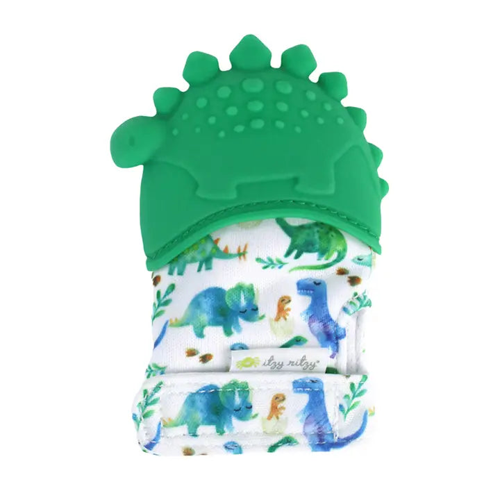Green Dinosaur teething mit for baby