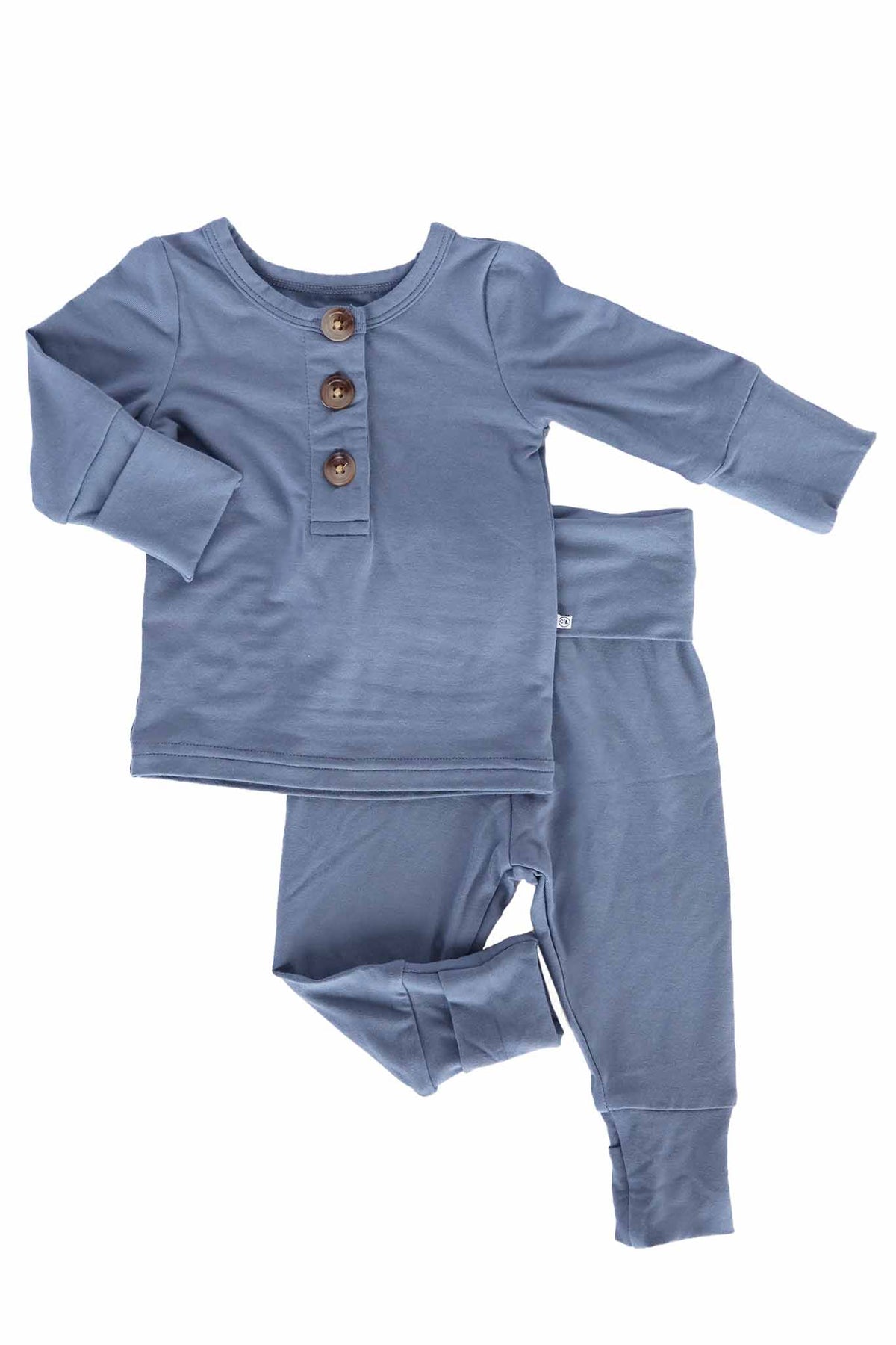 Two-Piece Bamboo Button Top & Bottom | Blue Jean