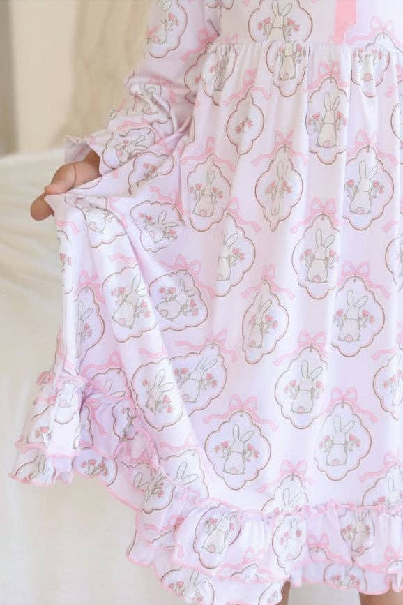Long Sleeve Princess Ruffle Nightgown | Cottontail Couture