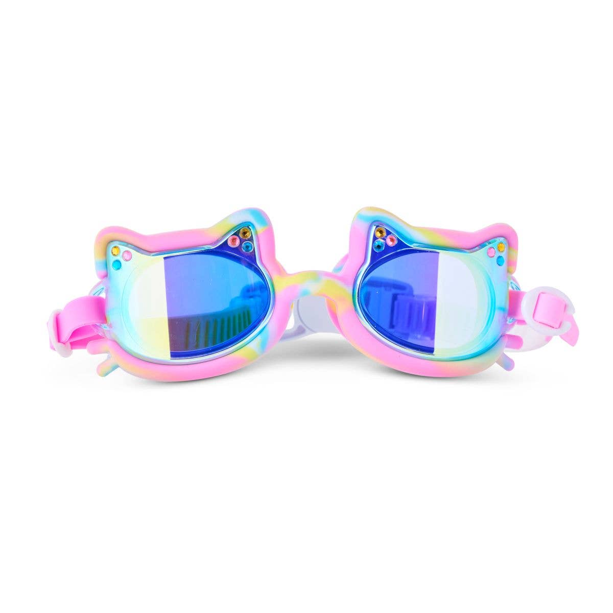 Colorful goggles with a rainbow frame