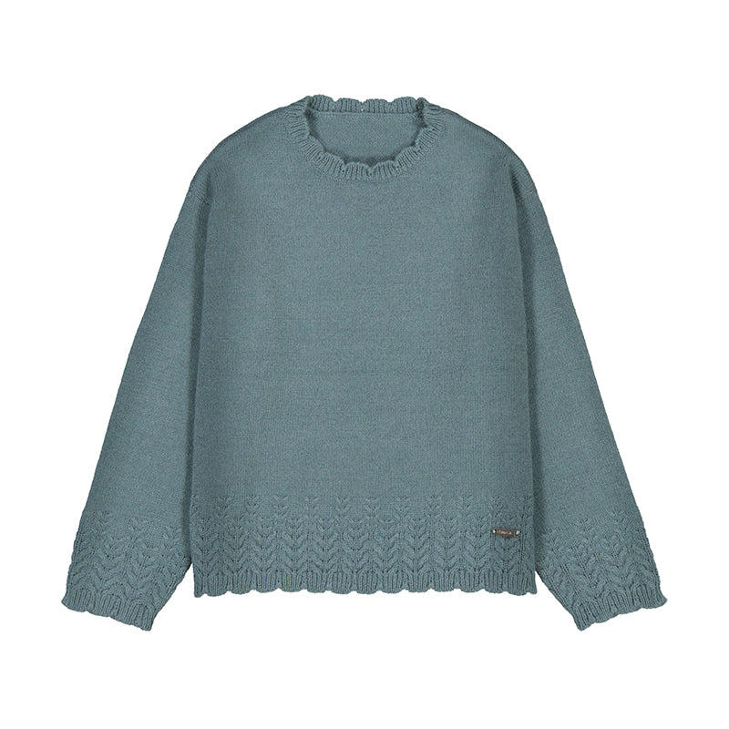 Scallop Neck Smooth Sweater // Sage // 4302-50