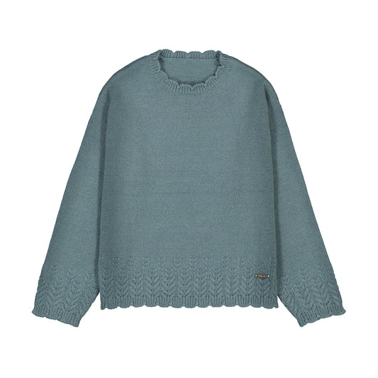 Scallop Neck Smooth Sweater // Sage // 4302-50
