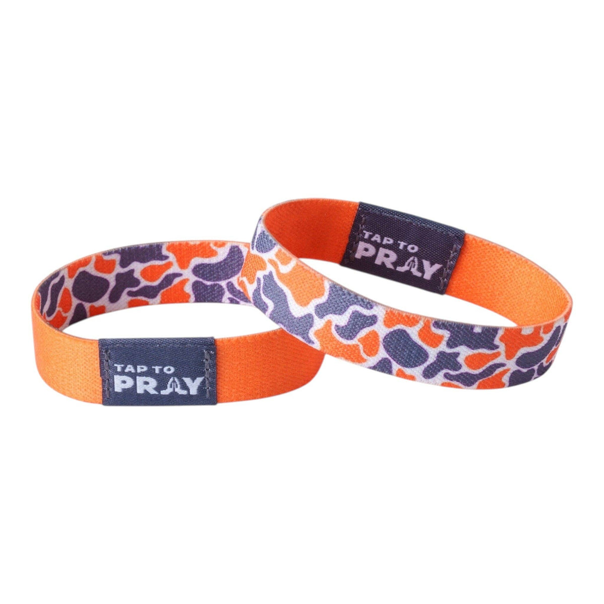 Tap To Pray® Wristband // Team Camo - Orange & Grey