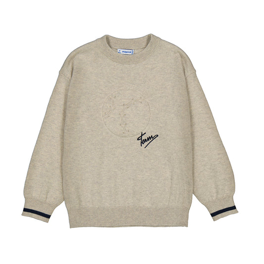 Baseball Embossed Sweater // Chai // 4372-78