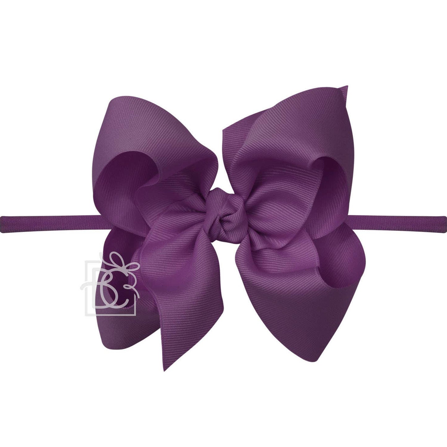 1/4" NYLON PANTYHOSE HEADBAND W/SIGNATURE GROSGRAIN BOW