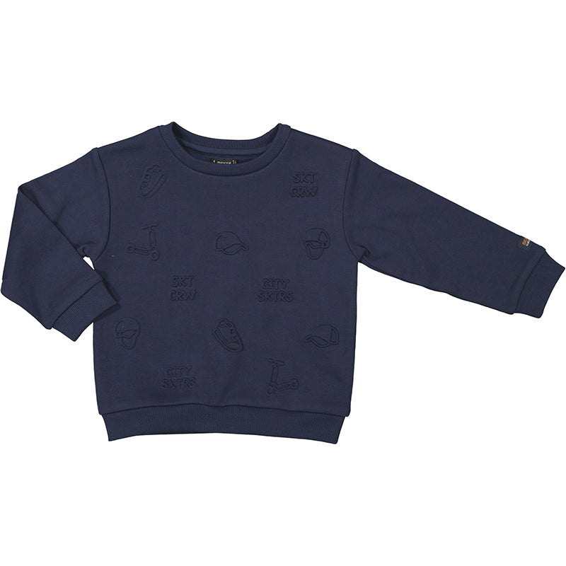 Navy Embossed Sweatshirt- 4454-10