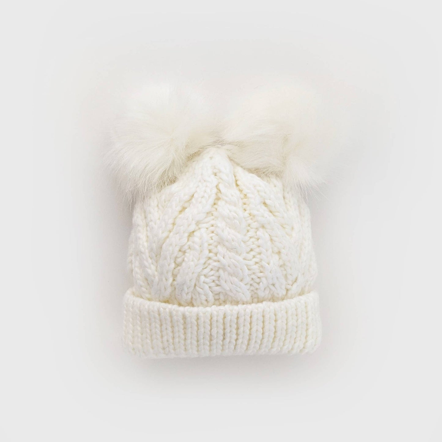 Winter White Fluffer Beanie Hat Baby & Kids