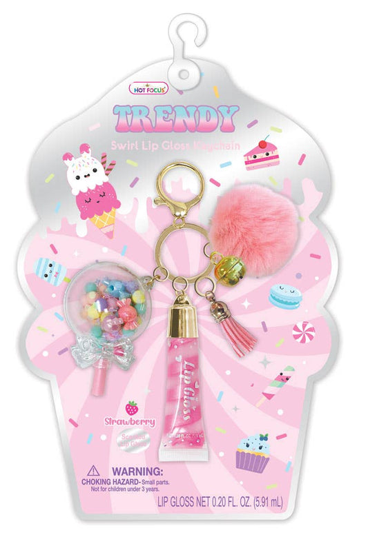 Trendy Lip Gloss with Keychain, Sweets
