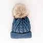 Slate Blue Pop Pom Pom Beanie Hat Baby & Kids