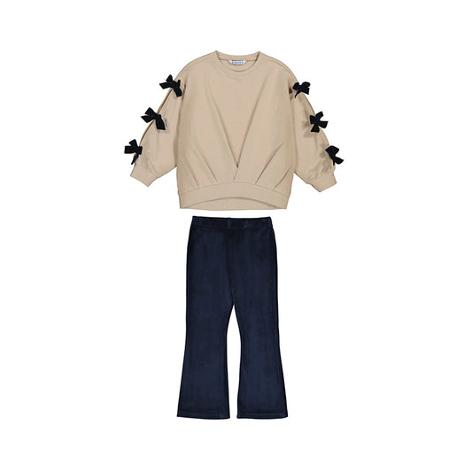 Navy Bow and Bell Pant Legging Set // Navy // 4725-40