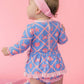 Baby Girls Tropical Trellis Long Sleeve One Piece Bow Peplum Rash Guard Swimsuit with Signature Rear Ruffles