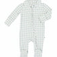 Peter Pan Collar Zipper Footie | Moss Gingham