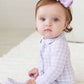 Peter Pan Collar Ruffle Zipper Footie | Lilac Gingham (Wholesale)