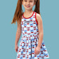 Girls Berries & Bows Pleated Skirt Active Dress & Bike Short Set