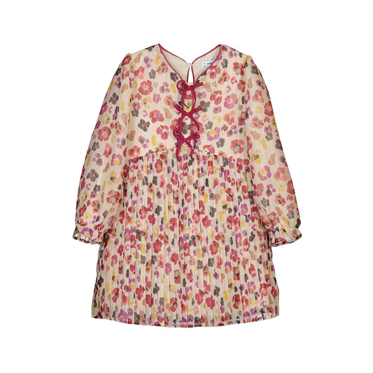 Pleated Floral Dress // Cherry // 4917-46