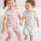 Two Piece Short Pajama Set | Poolside Pups Blue