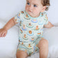 Two Piece Short Pajama Set | Poolside Pups Blue