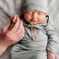 Bamboo Baby Knot Gown & Hat // Solid Moss