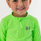 Boys Neon Honeydew Long Sleeve Zipper Rash Guard