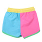 Boys Neon Color Block Dolphin Hem Swim Trunks