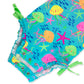 Baby Girls Neon Jelly Time Long Sleeve One Piece Rash Guard Swimsuit with Signature Rear Ruffles