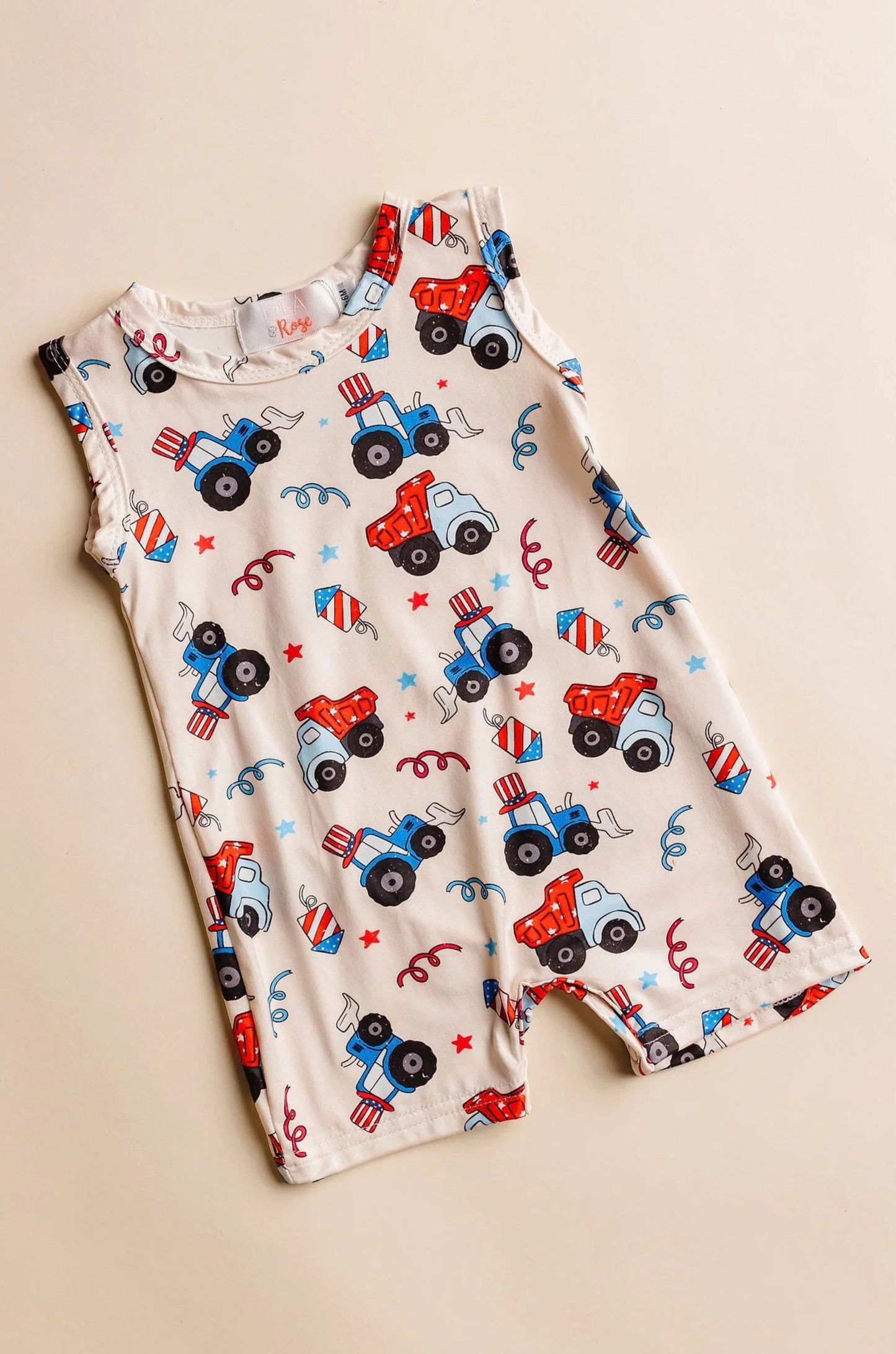 4th of July Tractor Shorty One-Piece