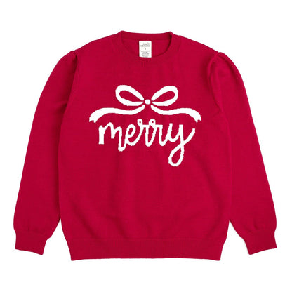Merry Bow Christmas Women's Sweater - Mommy and Me