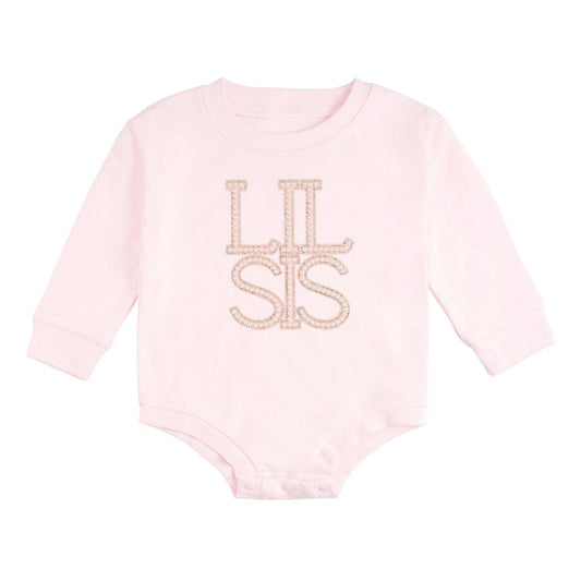 Lil Sis Pearl Patch Long Sleeve Romper
