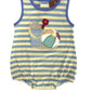 Striped baby romper with beach ball design