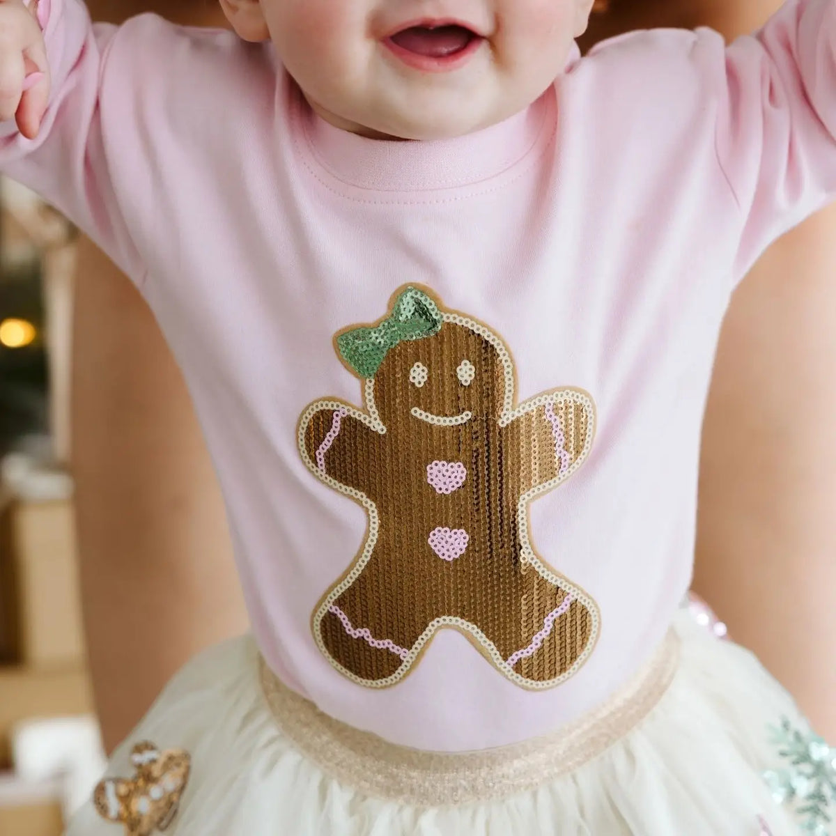 Gingerbread Sequin Romper