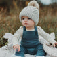Oatmeal Pop Pom Pom Beanie Hat Baby & Kids