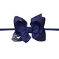 1/4" NYLON PANTYHOSE HEADBAND W/SIGNATURE GROSGRAIN BOW