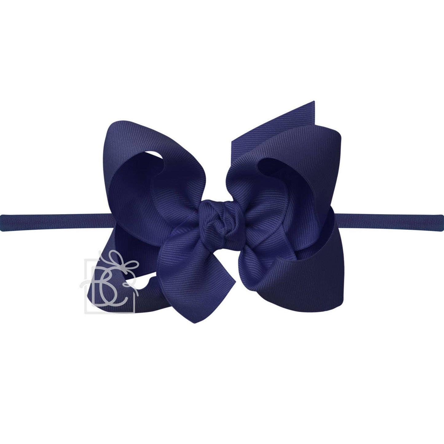 1/4" NYLON PANTYHOSE HEADBAND W/SIGNATURE GROSGRAIN BOW