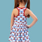 Girls Berries & Bows Pleated Skirt Active Dress & Bike Short Set