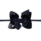1/4" NYLON PANTYHOSE HEADBAND W/SIGNATURE GROSGRAIN BOW