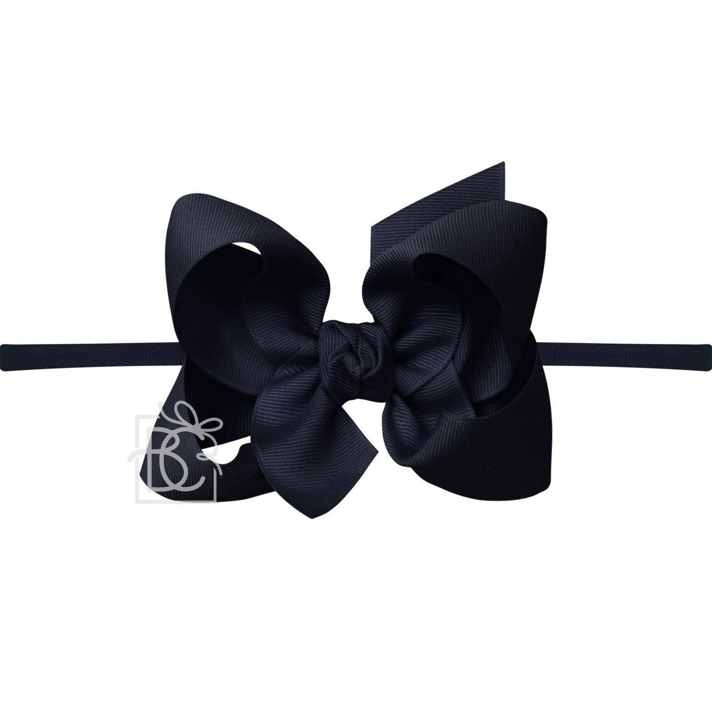 1/4" NYLON PANTYHOSE HEADBAND W/SIGNATURE GROSGRAIN BOW