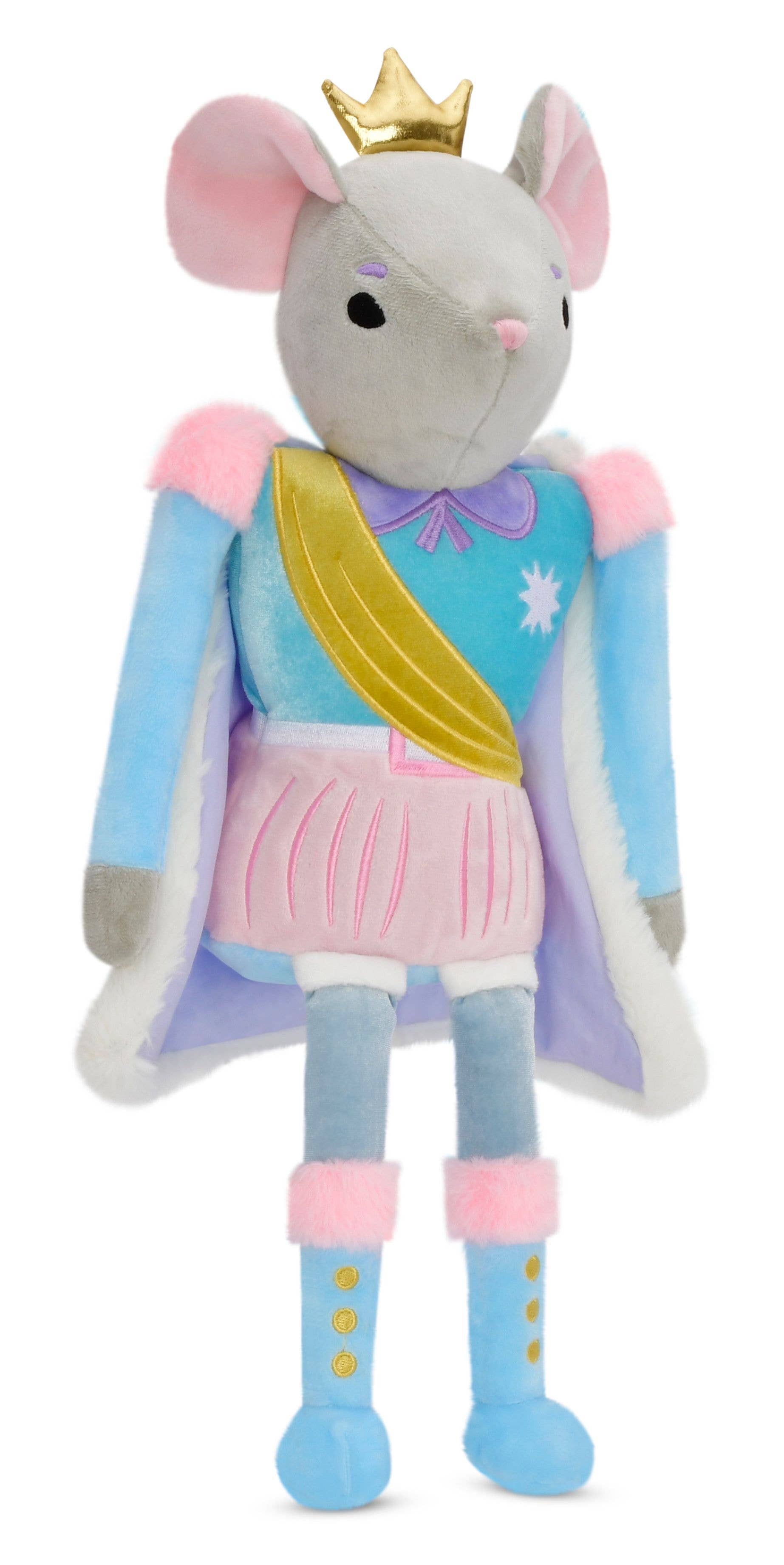 Mouse king plush with a blue outfit