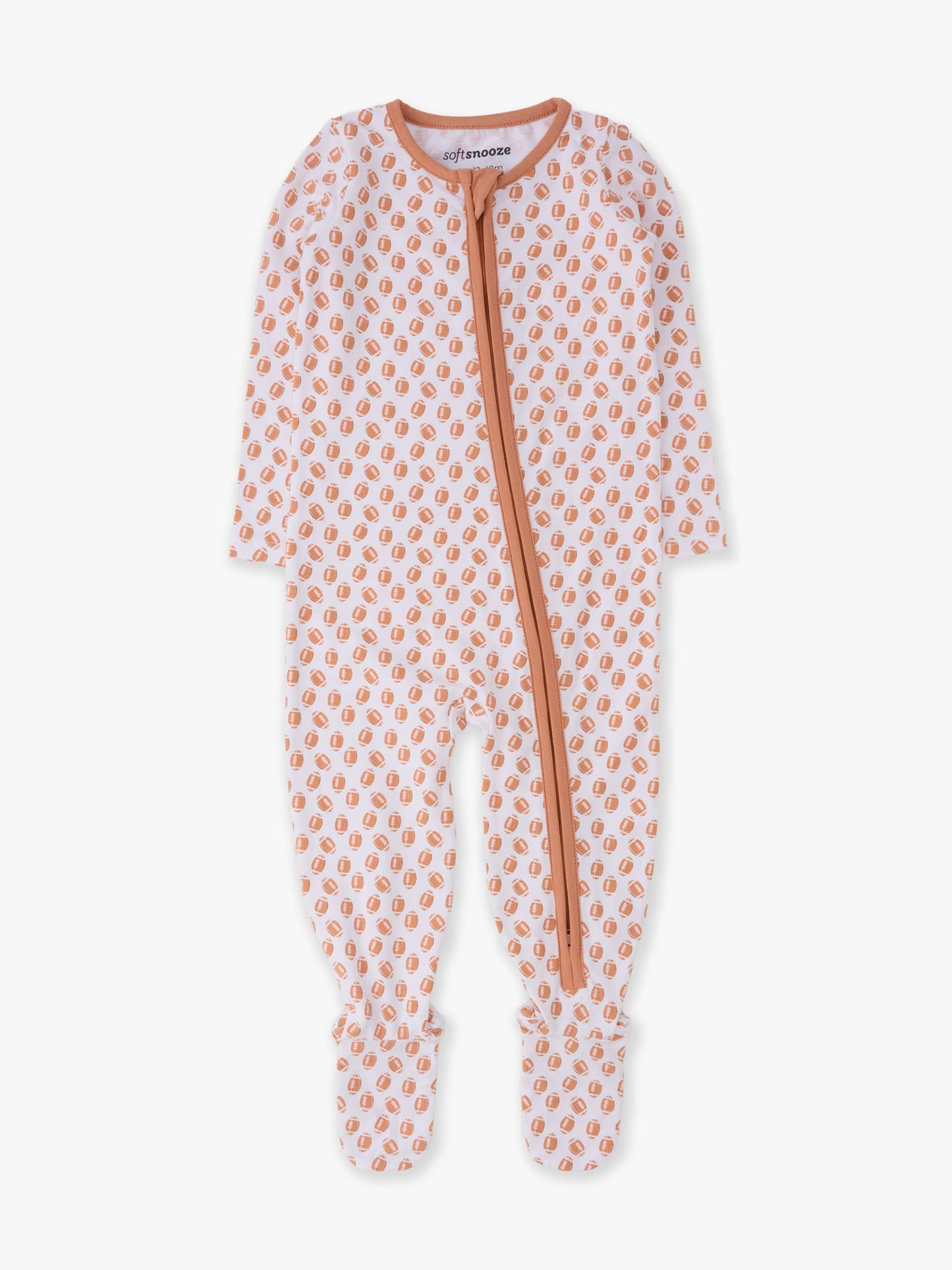 SoftSnooze™ Baby Cotton Modal Football Frenzy Footed One Piece Pajama