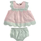 Pink and green checkered baby dress with matching bloomers 