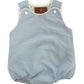 Blue checkered baby romper with white buttons 