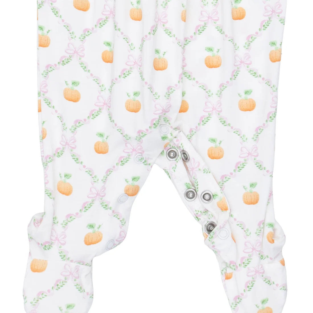 Smocked Peter Pan Snap Footie // Pretty Pumpkin Trellis
