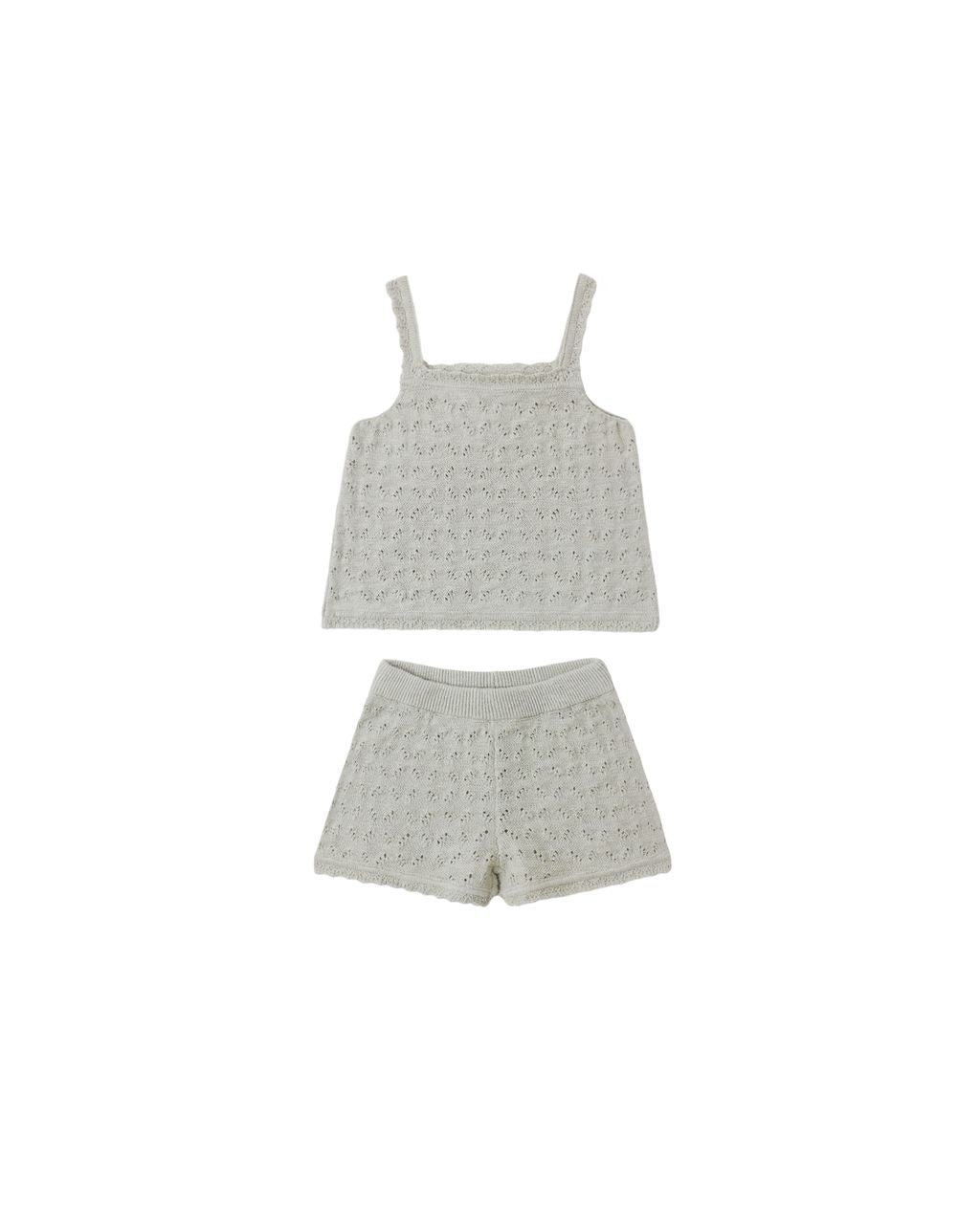 Sage Green pointelle two-piece-set with shorts